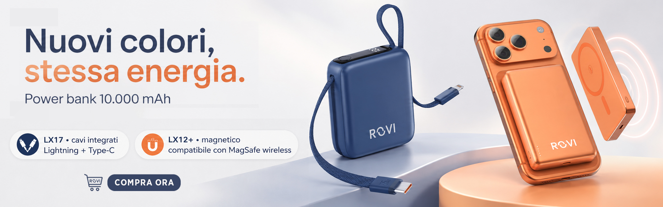 Power Bank Blu Arancione 10000 mAh